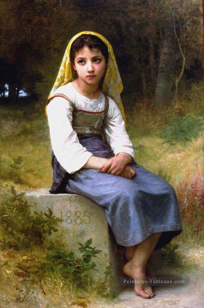 Méditation 1885 réalisme William Adolphe Bouguereau Peintures à l'huile